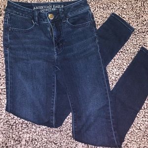 American Eagle high rise dark wash denim jeggings